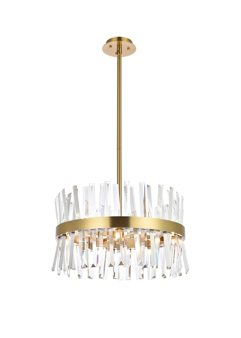 Elegant Lighting 6200D20SG Ten Light Pendant, Satin Gold