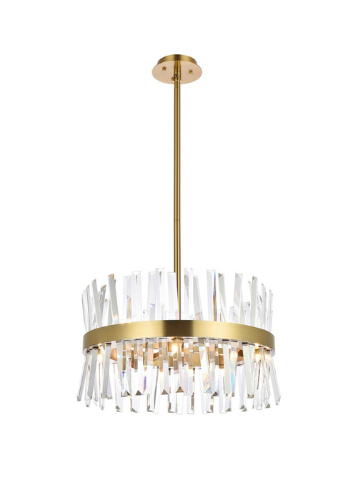 Elegant Lighting 6200D20SG Ten Light Pendant, Satin Gold