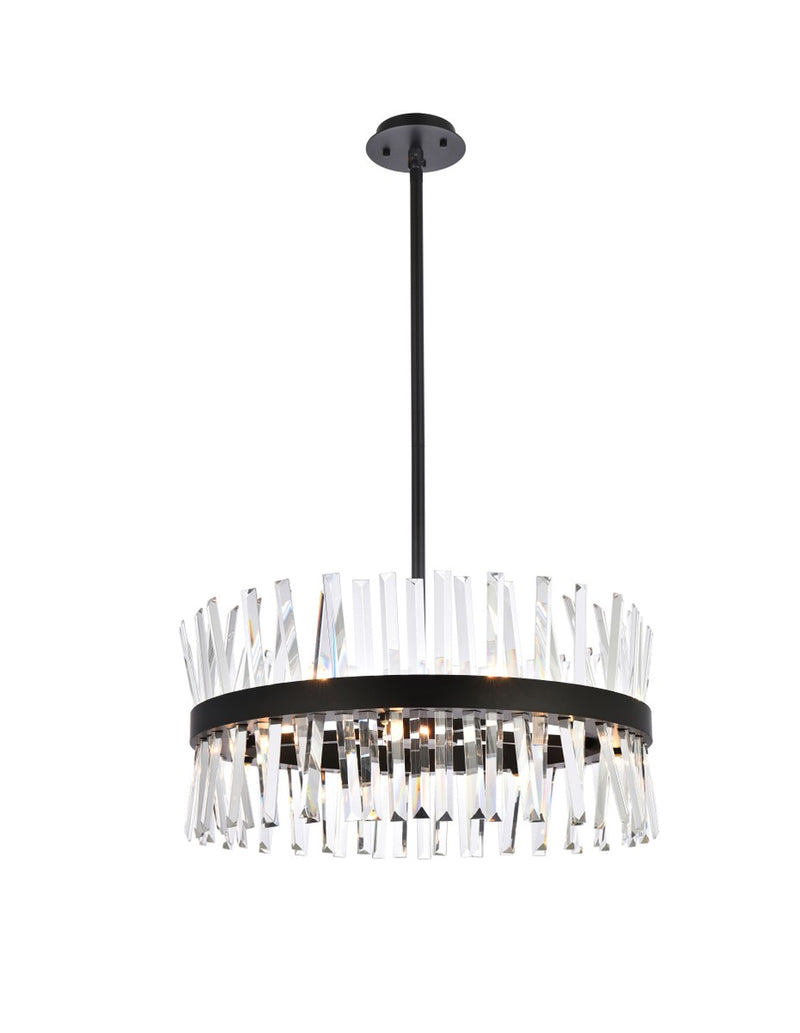 Elegant Lighting 6200D25BK 14 Light Pendant, Black