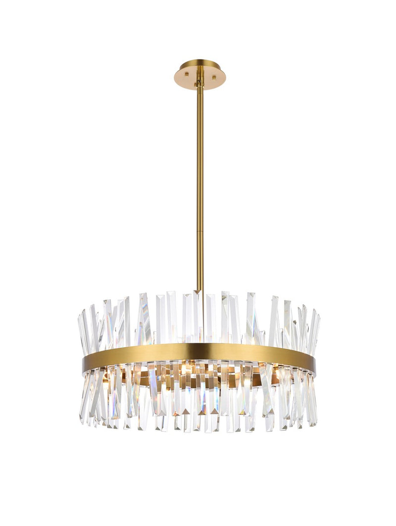 Elegant Lighting 6200D25SG 14 Light Pendant, Satin Gold