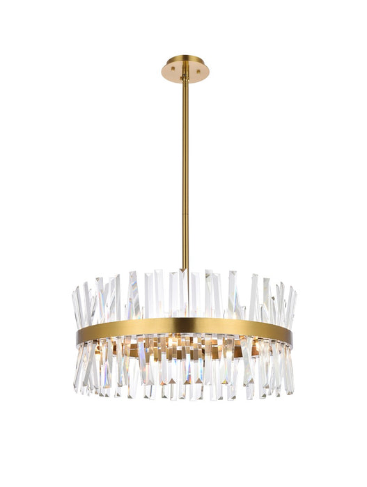 Elegant Lighting 6200D25SG 14 Light Pendant, Satin Gold
