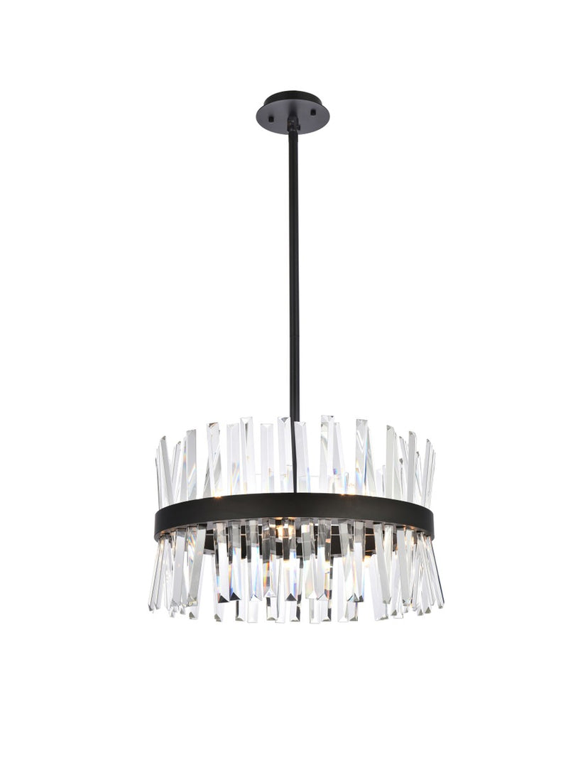 Elegant Lighting 6200D20BK Ten Light Pendant, Black