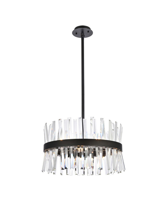 Elegant Lighting 6200D20BK Ten Light Pendant, Black