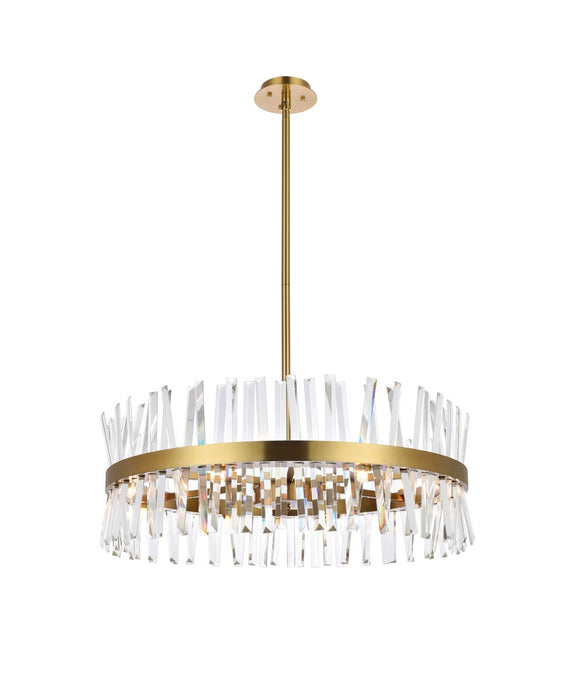 Elegant Lighting 6200D32SG 16 Light Chandelier, Satin Gold