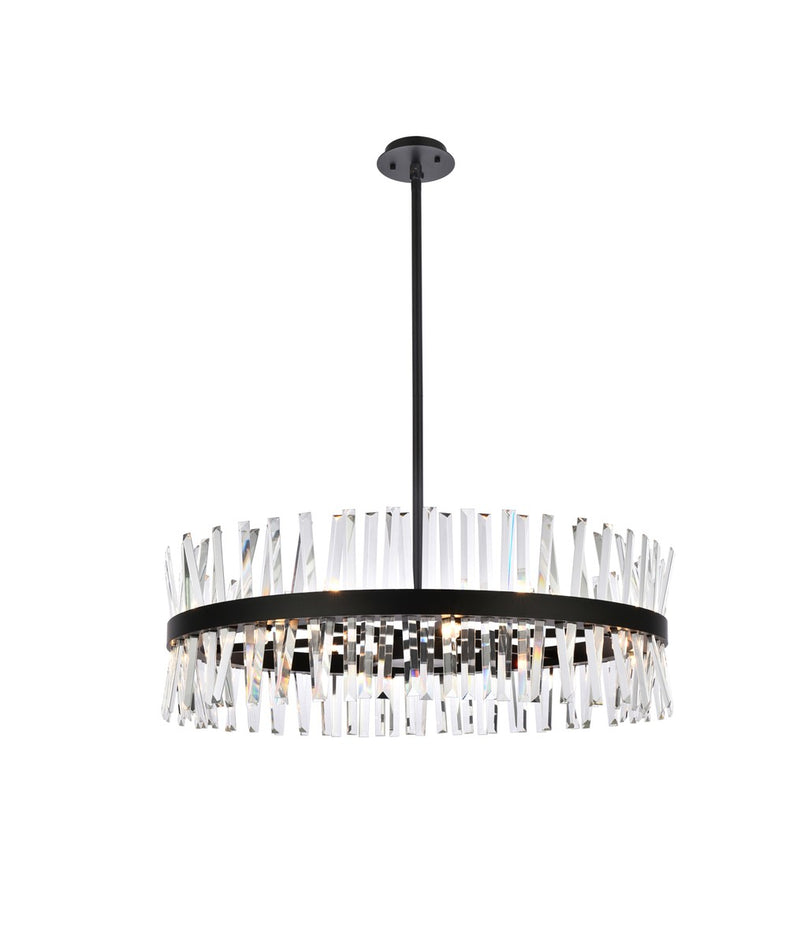 Elegant Lighting 6200D36BK 16 Light Chandelier, Black