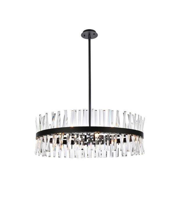 Elegant Lighting 6200D36BK 16 Light Chandelier, Black