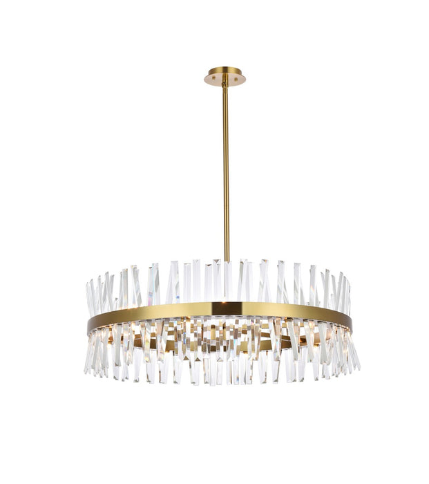 Elegant Lighting 6200D36SG 16 Light Chandelier, Satin Gold