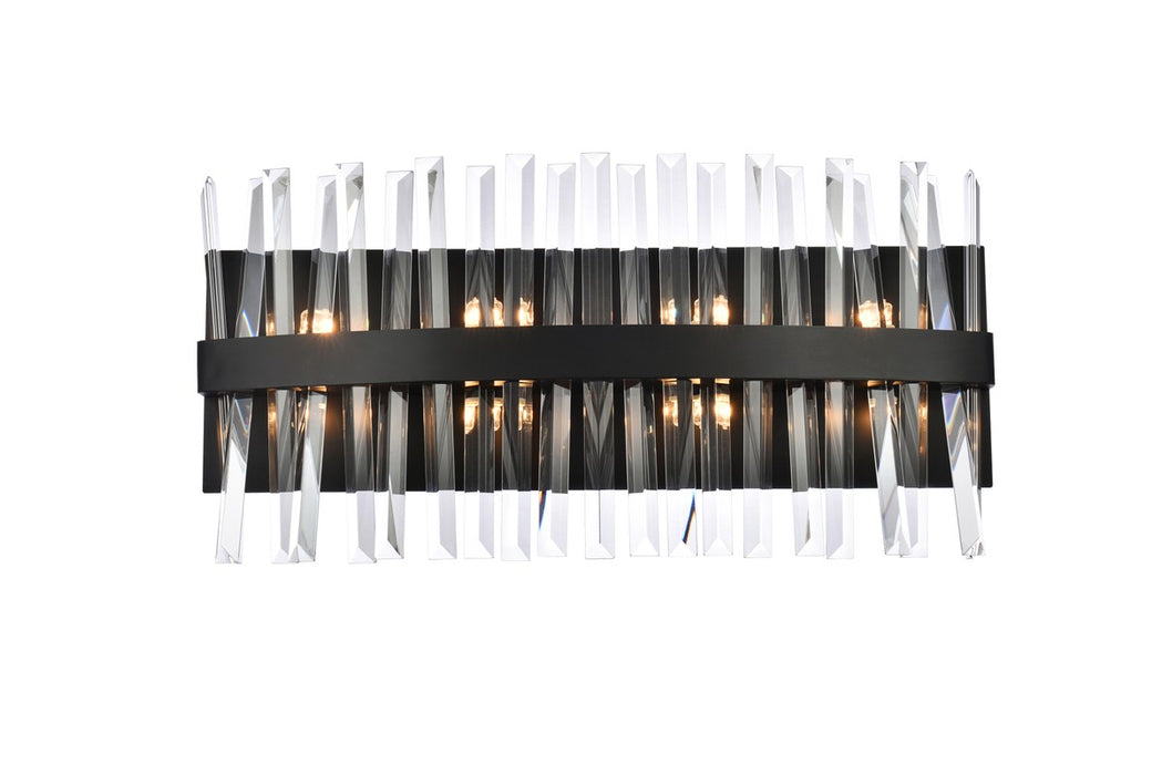 Elegant Lighting 6200W24BK Eight Light Bath Sconce, Black