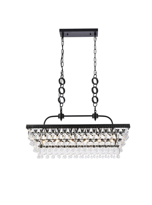 Elegant Lighting 1219G32BK Six Light Pendant, Black