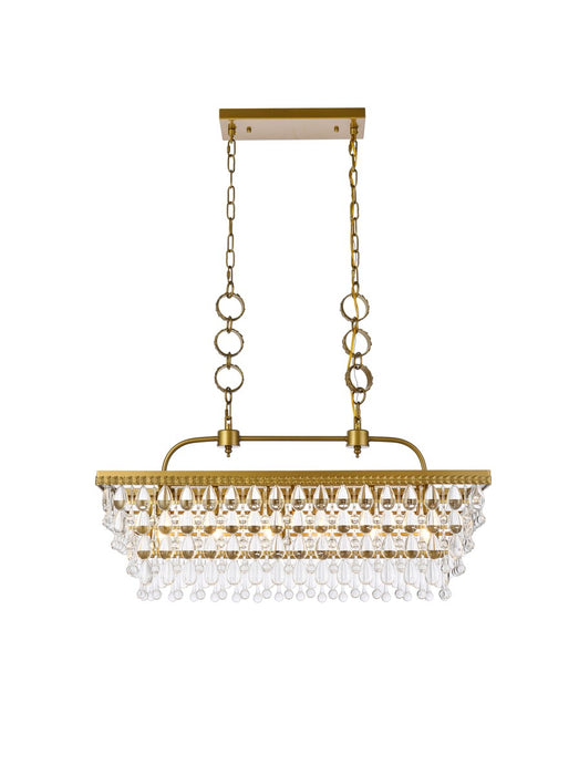Elegant Lighting 1219G32BR Six Light Pendant, Brass