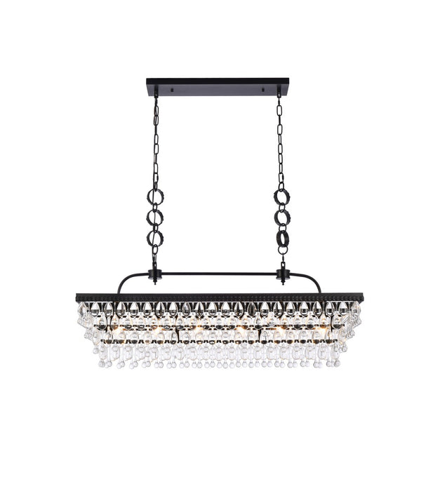 Elegant Lighting 1219G40BK Six Light Pendant, Black