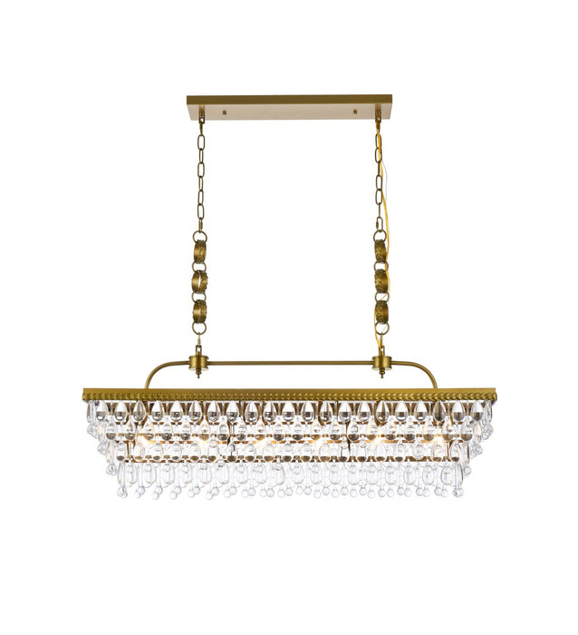 Elegant Lighting 1219G40BR Six Light Pendant, Brass