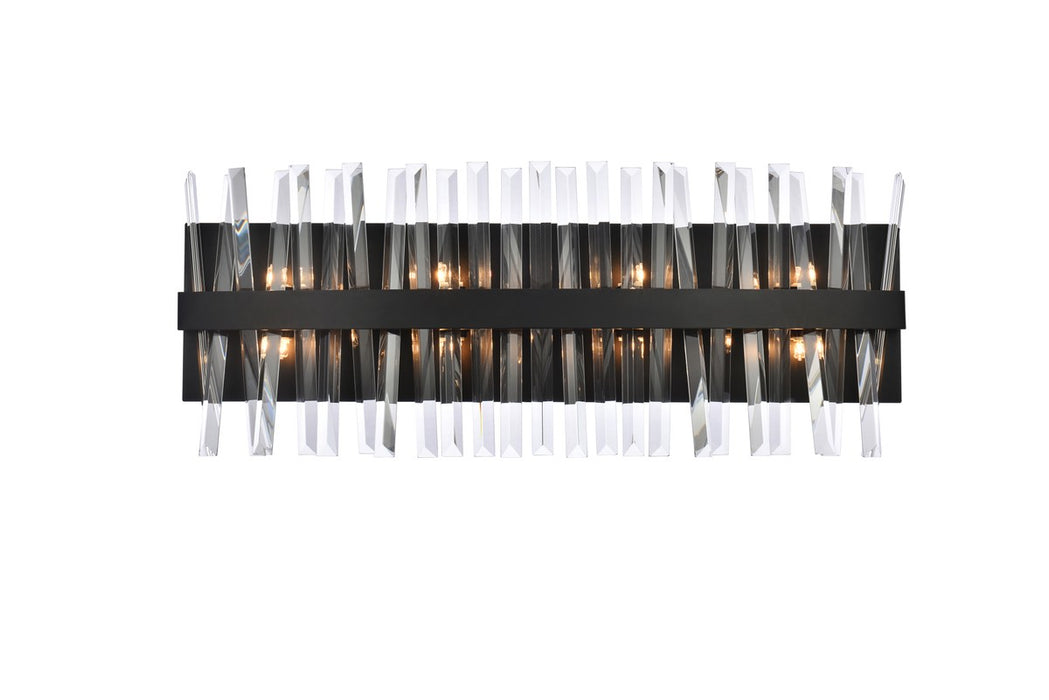 Elegant Lighting 6200W30BK Eight Light Bath Sconce, Black