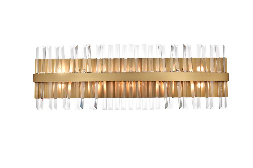 Elegant Lighting 6200W36SG Ten Light Bath Sconce, Satin Gold