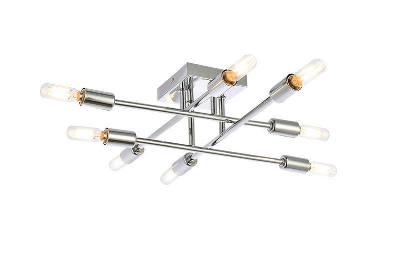 Elegant Lighting LD2351C Eight Light Flush Mount, Chrome