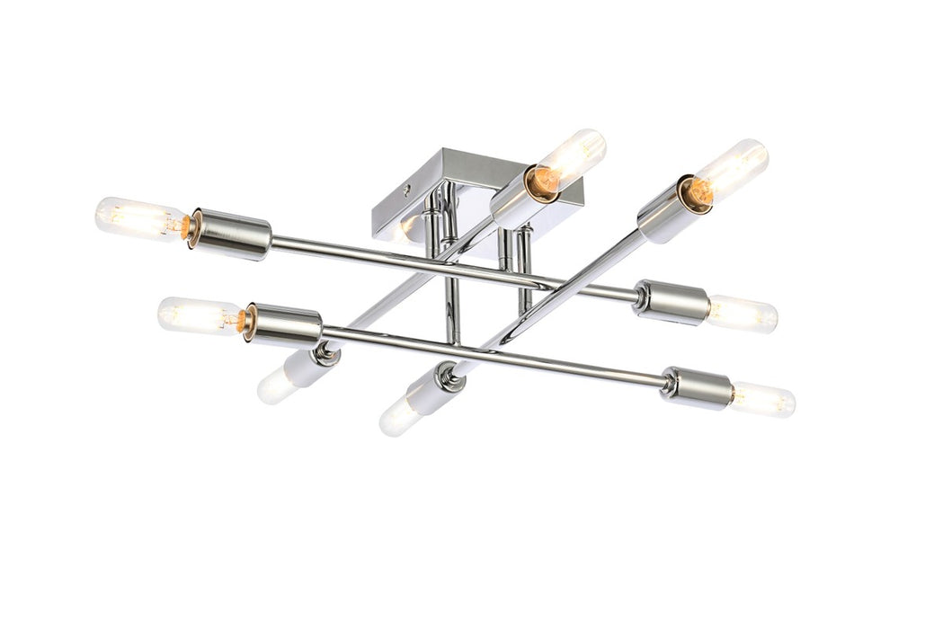 Elegant Lighting LD2351C Eight Light Flush Mount, Chrome