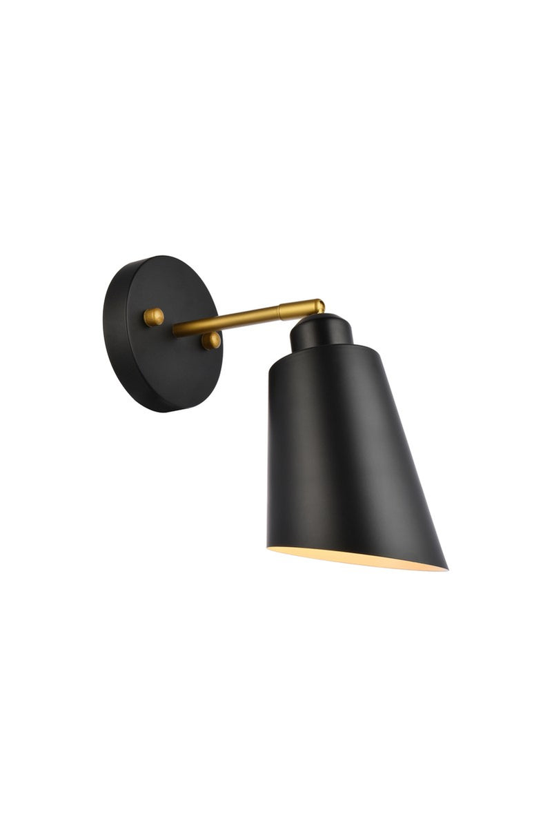 Elegant Lighting LD2354BK One Light Wall Sconce, Black