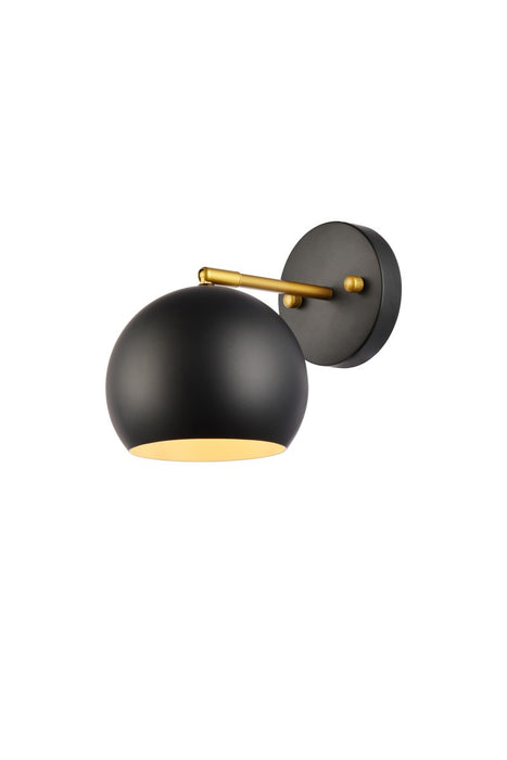 Elegant Lighting LD2355BKR One Light Wall Sconce, Black
