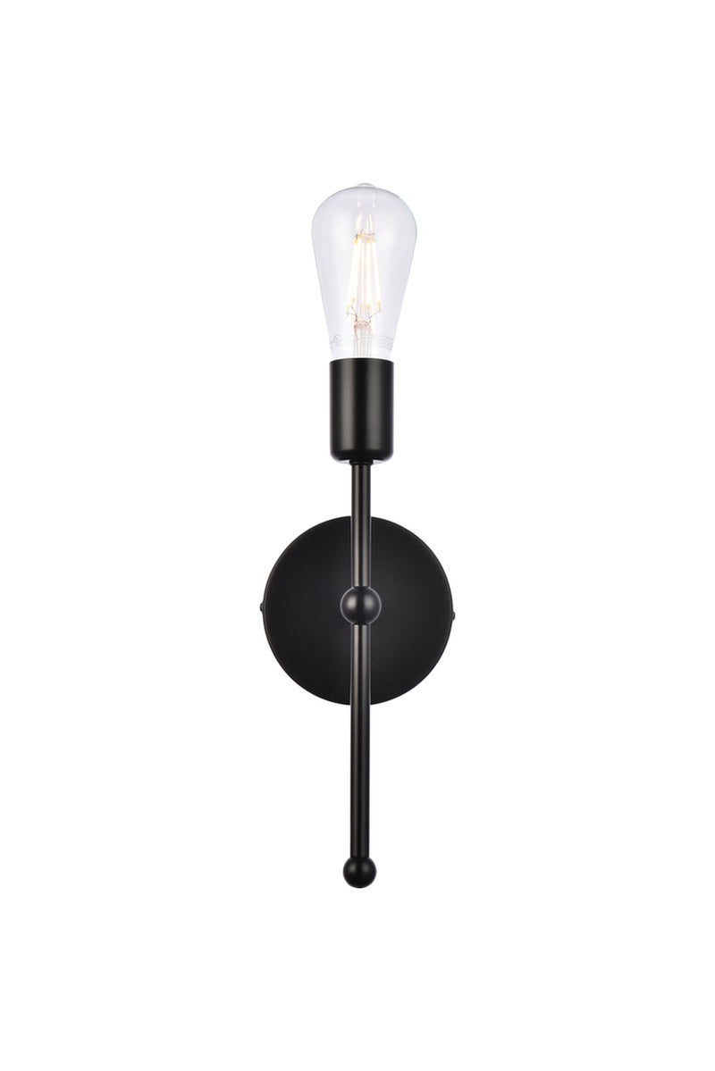 Elegant Lighting LD2356BK One Light Wall Sconce, Black