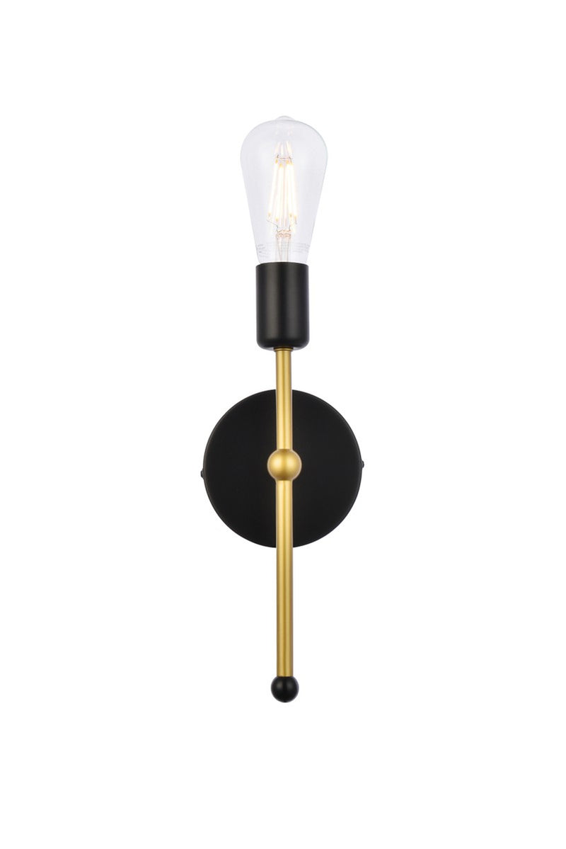 Elegant Lighting LD2356BKR One Light Wall Sconce, Black