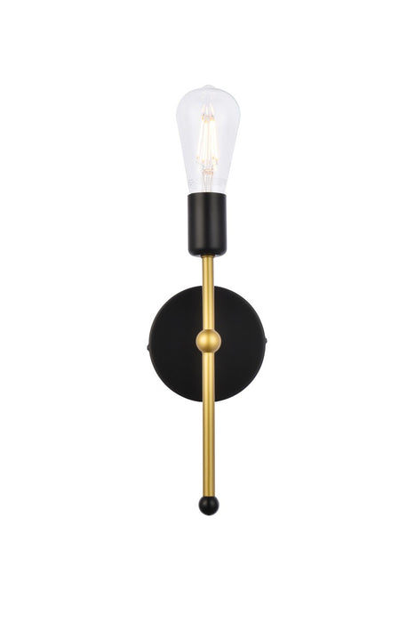 Elegant Lighting LD2356BKR One Light Wall Sconce, Black