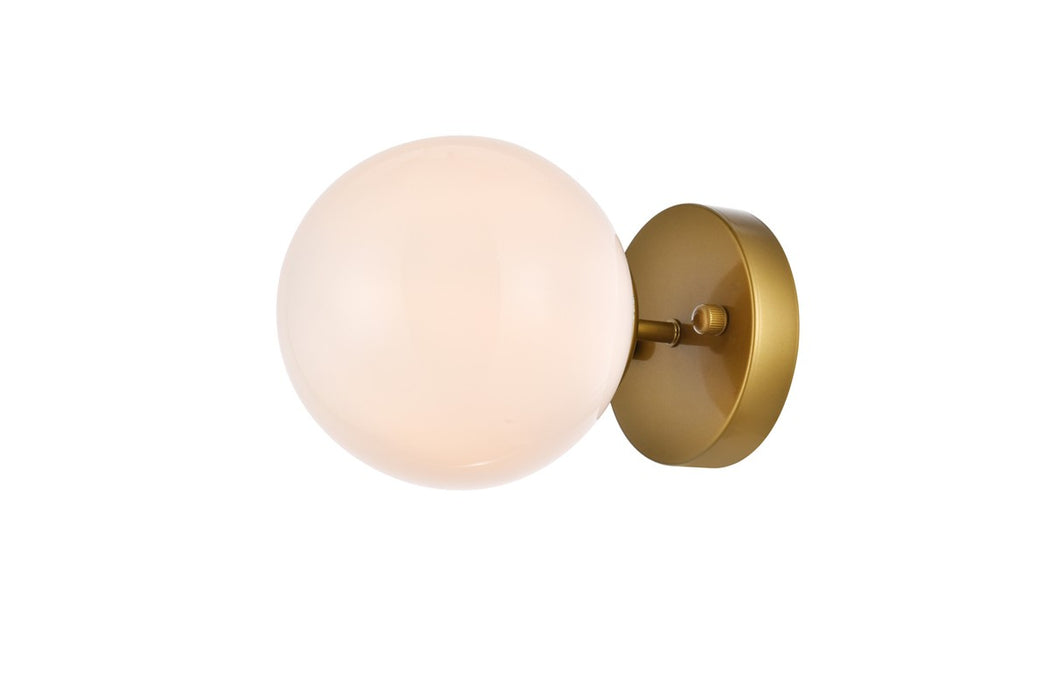Elegant Lighting LD2451BR One Light Flush Mount, Brass And Frosted White