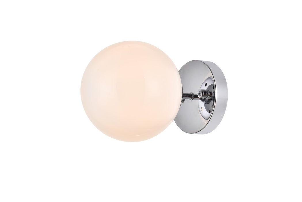 Elegant Lighting LD2451C One Light Flush Mount, Chrome And Frosted White