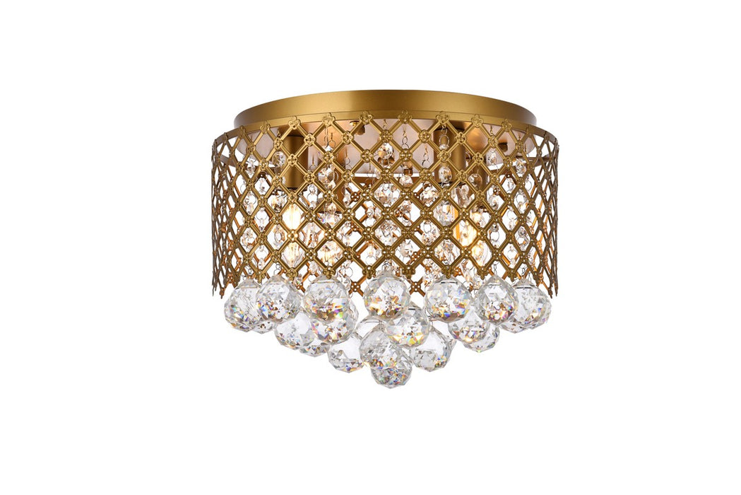 Elegant Lighting LD5010F13BR Four Light Flush Mount, Brass