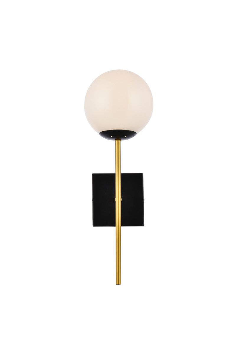 Elegant Lighting LD2360BKR One Light Wall Sconce, Black