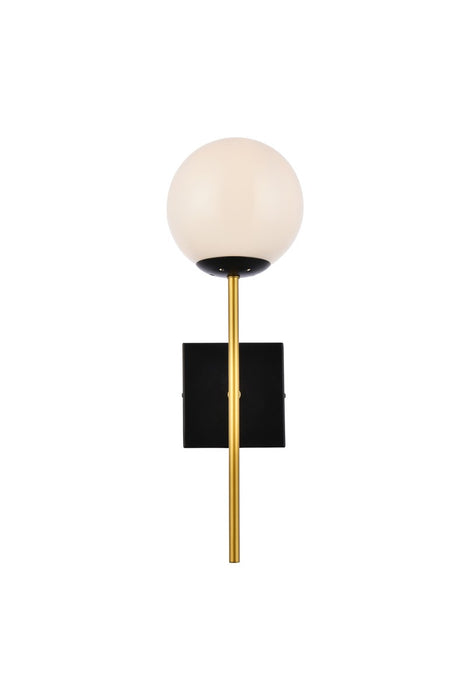 Elegant Lighting LD2360BKR One Light Wall Sconce, Black