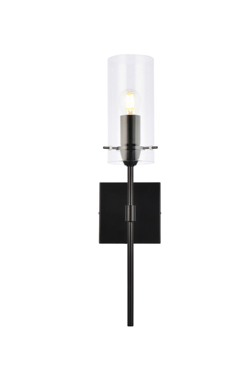 Elegant Lighting LD2361BK One Light Wall Sconce, Black