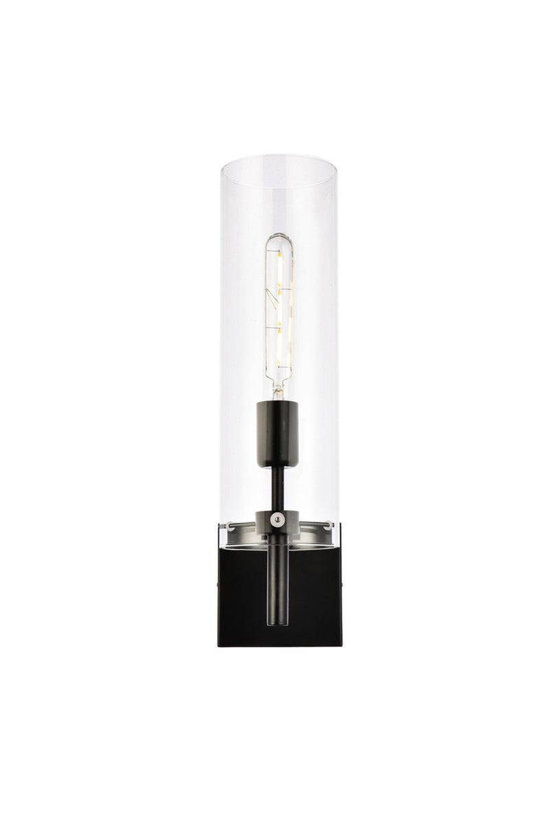 Elegant Lighting LD2362BK One Light Wall Sconce, Black