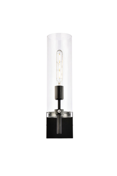 Elegant Lighting LD2362BK One Light Wall Sconce, Black