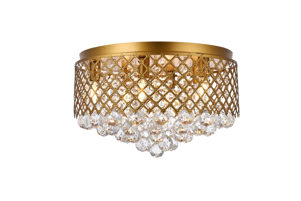 Elegant Lighting LD5010F18BR Six Light Flush Mount, Brass
