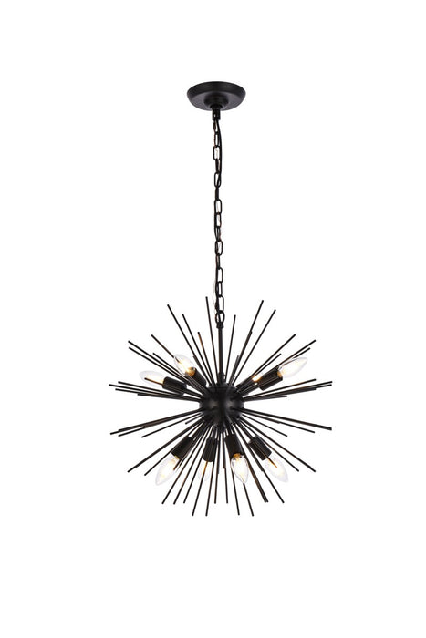 Elegant Lighting LD5051D20BK Eight Light Pendant, Black
