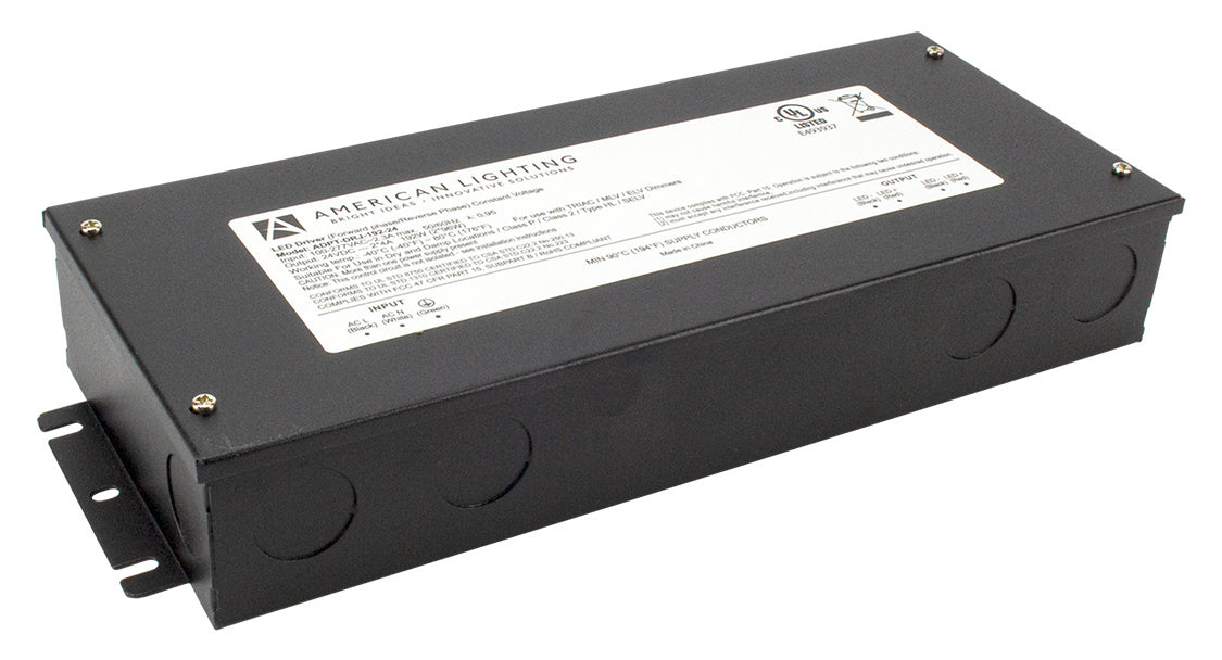 American Lighting ADPT-DRJ-192-24 Class 2 Dimmable, Low-Profile, Constant Voltage Driver, Black