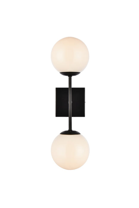Elegant Lighting LD2358BK Two Light Wall Sconce, Black