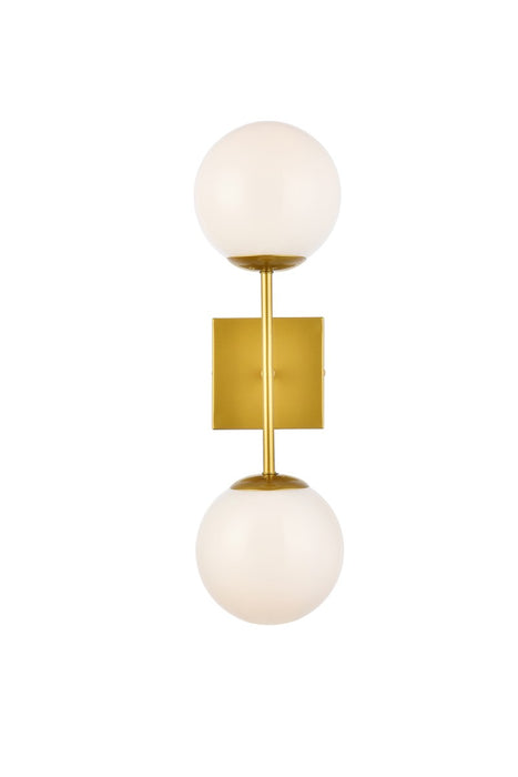 Elegant Lighting LD2358BR Two Light Wall Sconce, Brass
