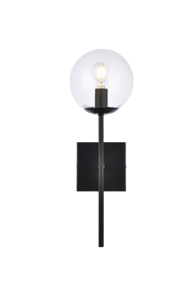 Elegant Lighting LD2359BK One Light Wall Sconce, Black
