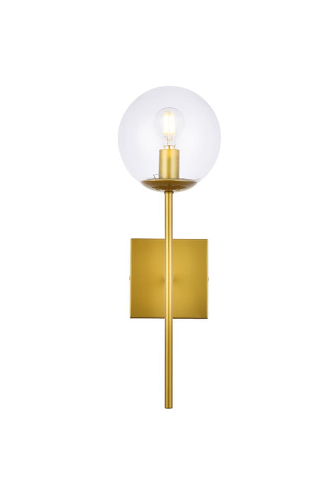 Elegant Lighting LD2359BR One Light Wall Sconce, Brass