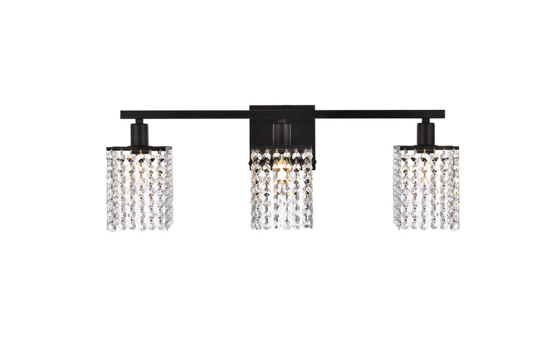 Elegant Lighting LD7010BK Three Light Bath, Black