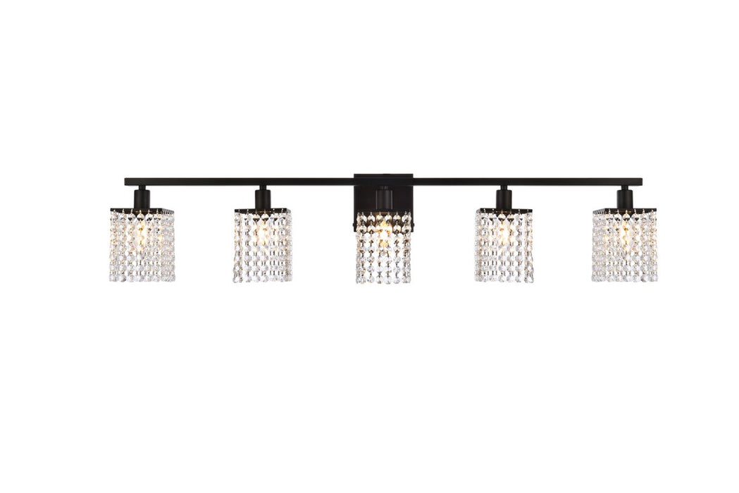 Elegant Lighting LD7014BK Five Light Bath, Black