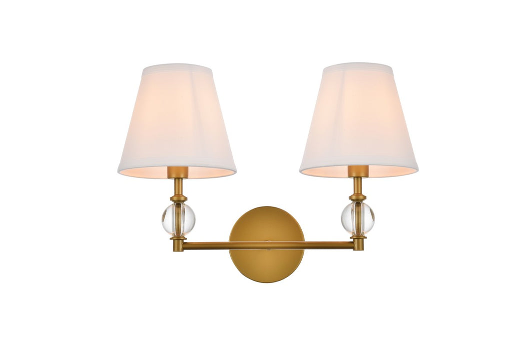 Elegant Lighting LD7022W15BR Two Light Bath, Brass