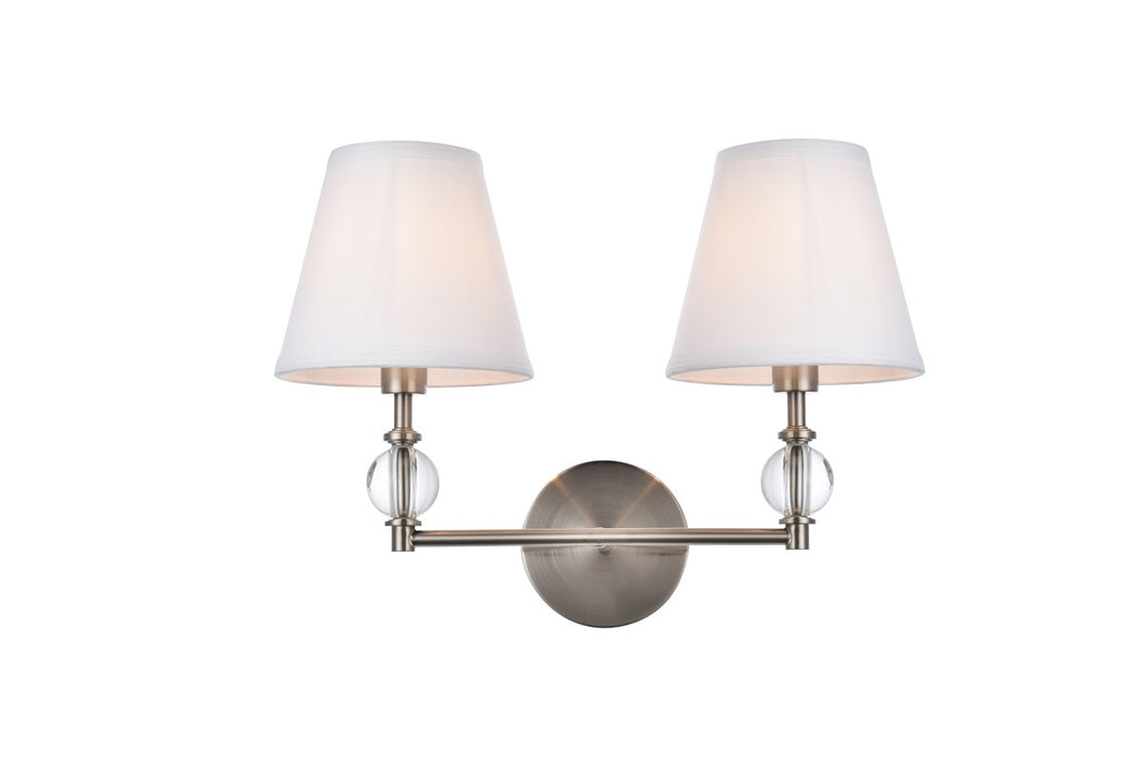 Elegant Lighting LD7022W15SN Two Light Bath, Satin Nickel