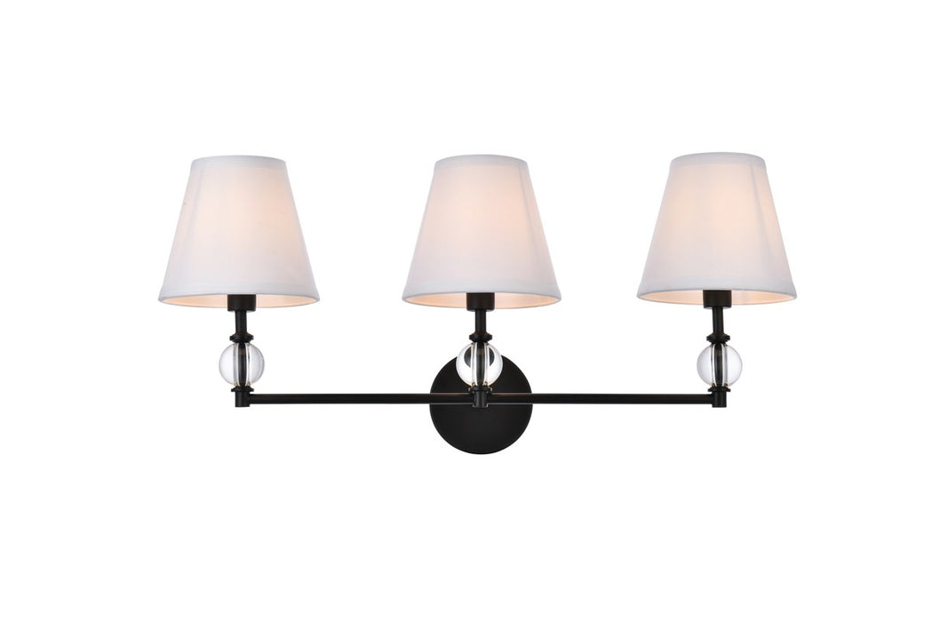 Elegant Lighting LD7023W24BK Three Light Bath, Black