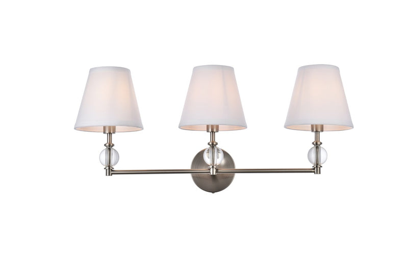 Elegant Lighting LD7023W24SN Three Light Bath, satin nickel