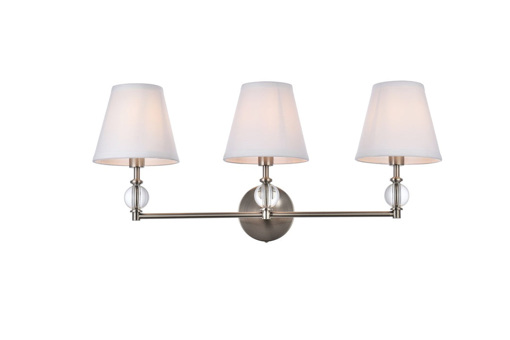 Elegant Lighting LD7023W24SN Three Light Bath, satin nickel