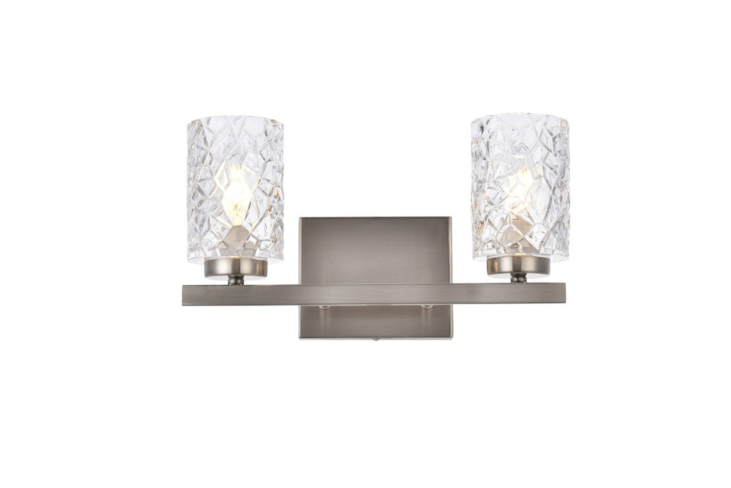 Elegant Lighting LD7026W14SN Two Light Bath, Satin Nickel