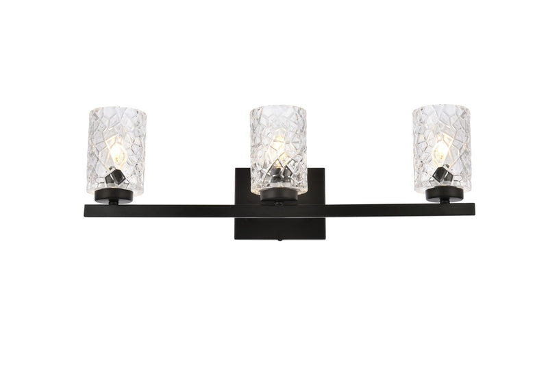 Elegant Lighting LD7027W24BK Three Light Bath, Black