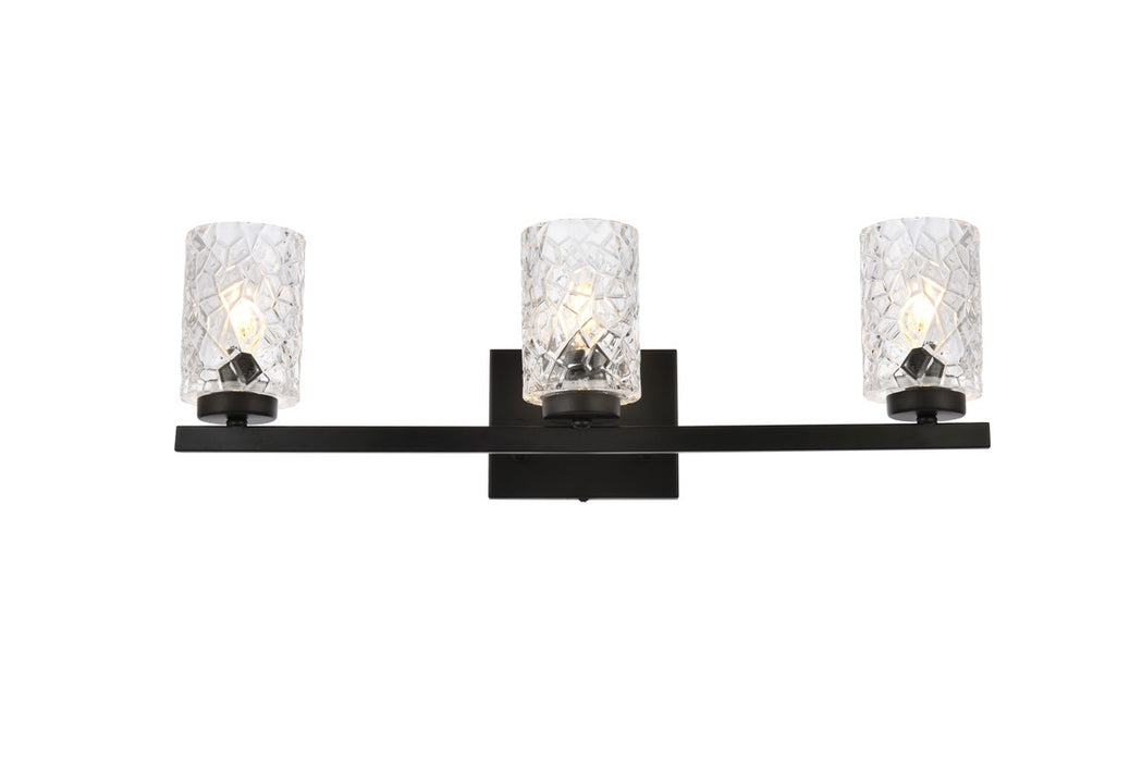 Elegant Lighting LD7027W24BK Three Light Bath, Black